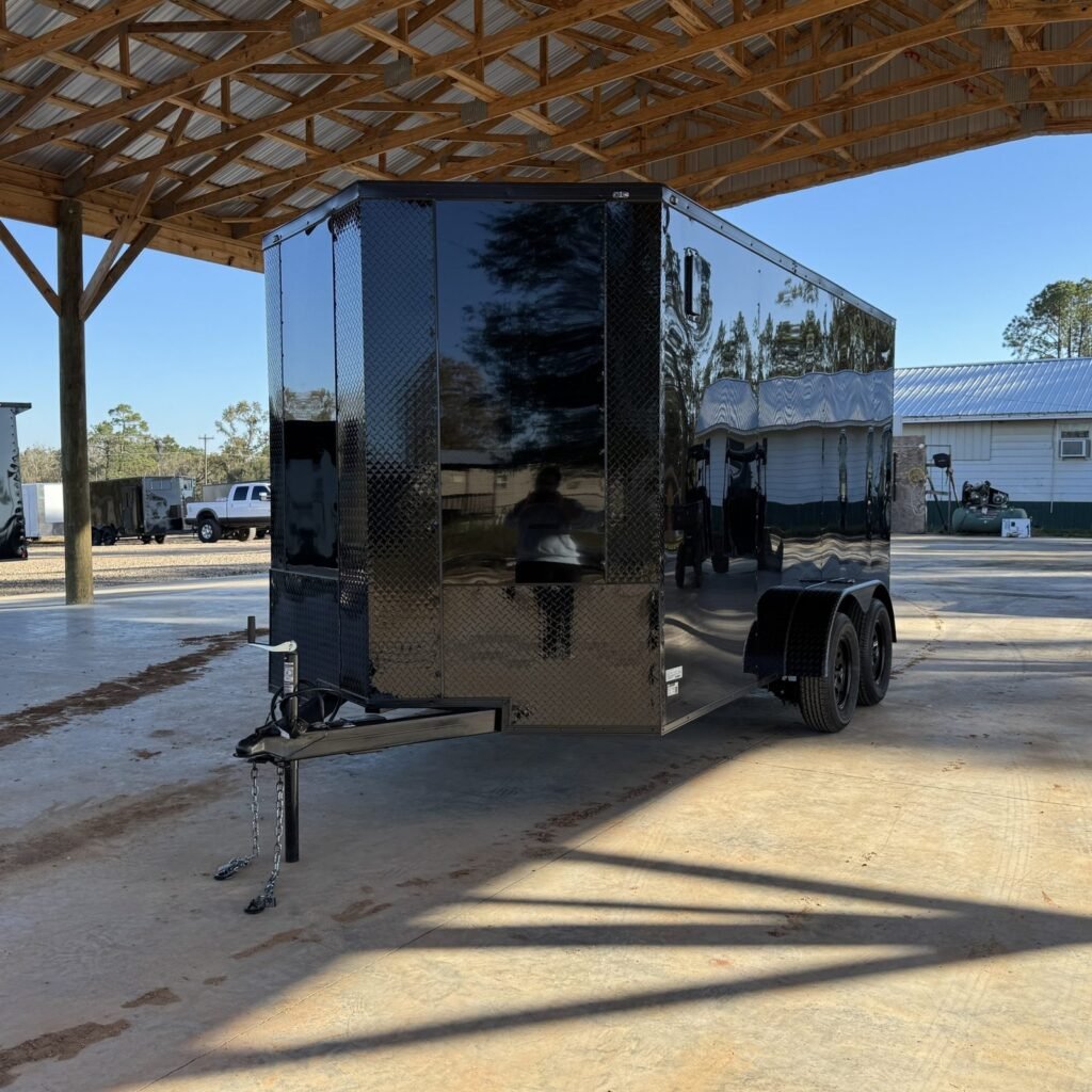 7x14 Tandem Axle Black Blackout Enclosed Cargo Trailer – Collins Custom Cargo