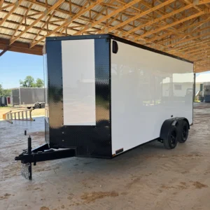 7x16 Tandem Axle White Blackout Enclosed Cargo Trailer – Collins Custom Cargo