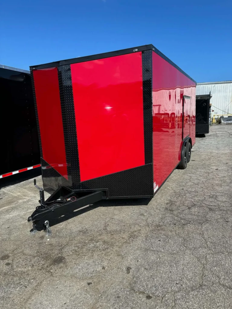 8.5x20 Hook and Line Cargo Red Car Hauler Trailer for Sale