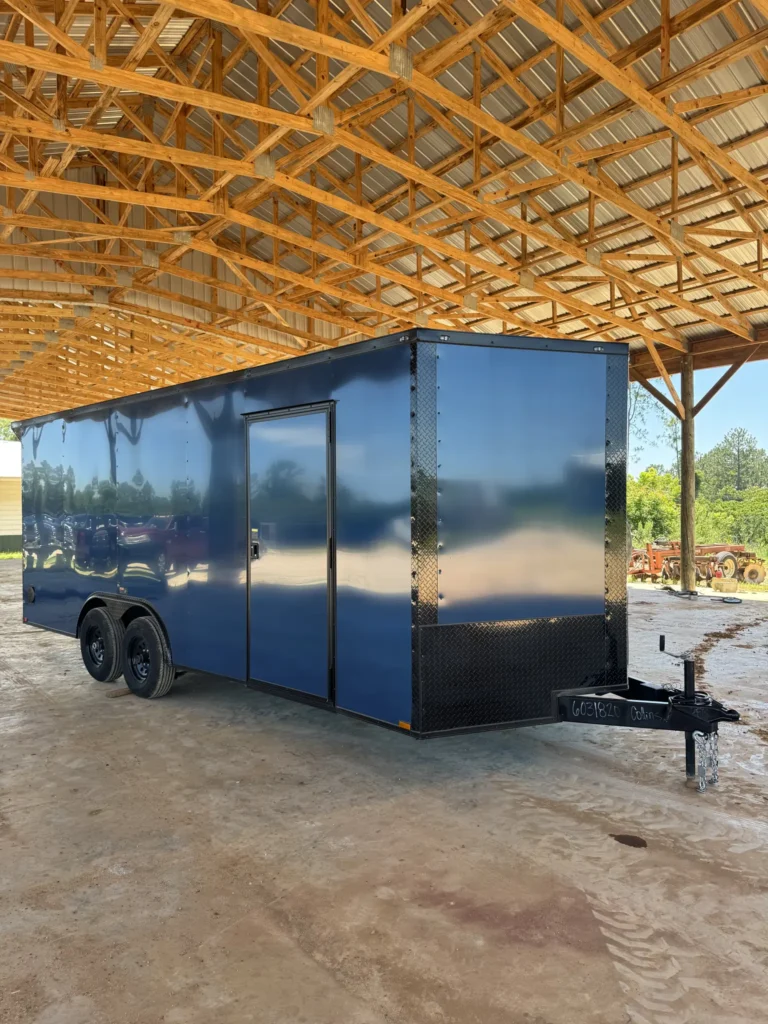 8.5x20TA2 Hook and Line Cargo Indigo Blue Blackout Race Trailer for Sale