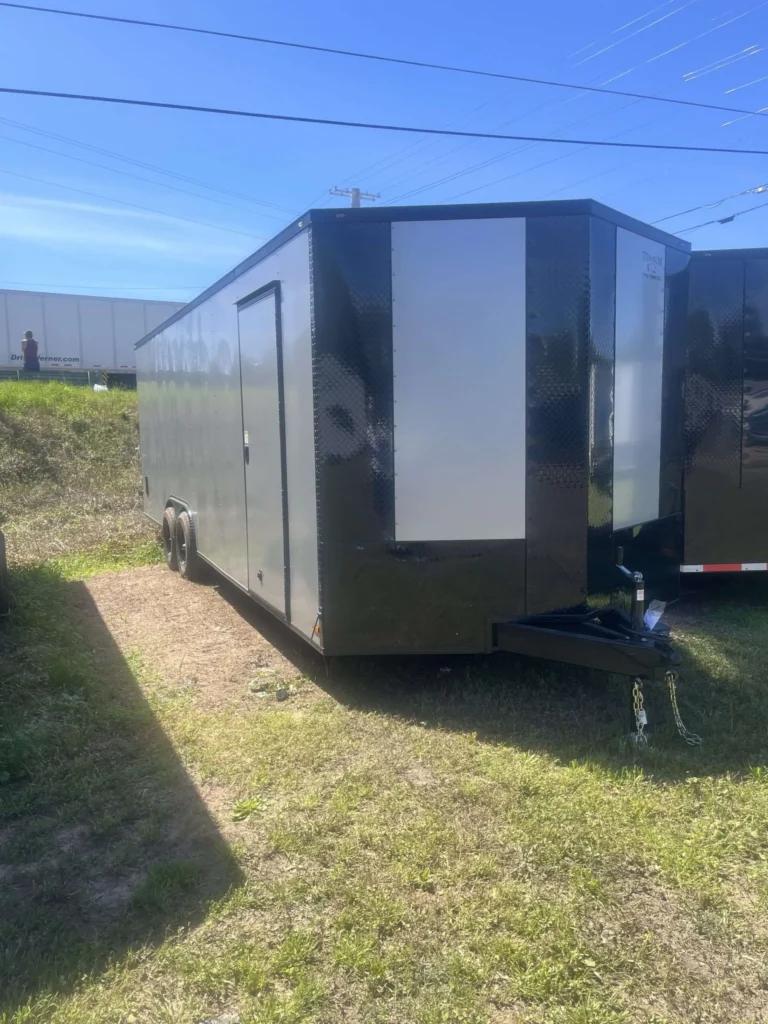 8.5x24TA Titanium Cargo Silver Frost Blackout Enclosed Cargo Trailer for Sale