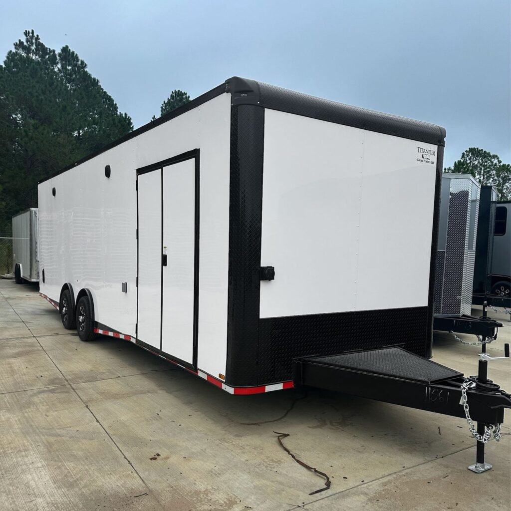 8.5x28TA Titanium Cargo White Blackout Race Trailer for sale