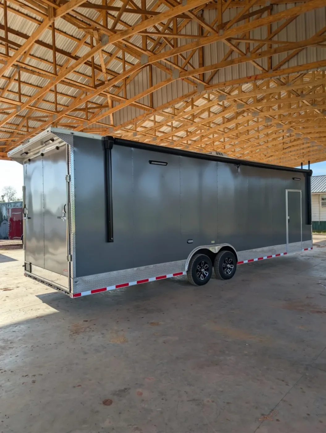 8.5x28TA2 Titanium Cargo Charcoal Fully Loaded Race Trailer for Sale – product view 4