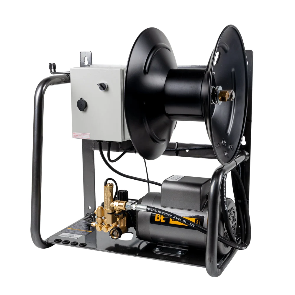 BE Power Equipment 1,500 PSI 2.0 GPM 2.0 HP Wall Mount Electric Pressure Washer with a Baldor Motor and CP Triplex Pump - X-1520FW1ARH