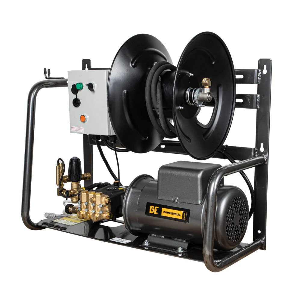 BE Power Equipment 2,000 PSI 4.0 GPM 5.0 HP Electric Pressure Washer with Baldor Motor and CP Triplex Pump - X-2050FW1A