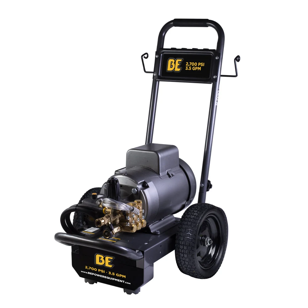 BE Power Equipment 2,700 PSI 3.5 GPM 7.5 HP Electric Pressure Washer with Baldor Motor and CP Triplex Pump - B2775EA