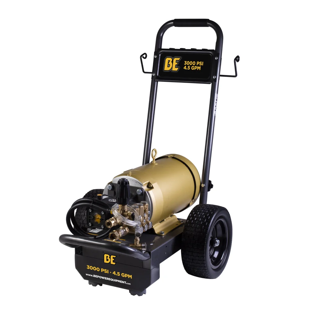 BE Power Equipment 3,000 PSI 4.5 GPM 10 HP Electric Pressure Washer with Baldor Motor and CP Triplex Pump - B3010E34AHE