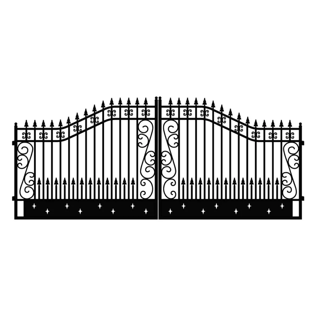 Chery Industrial 18x8 ft Steel Dual Swing Driveway Gate