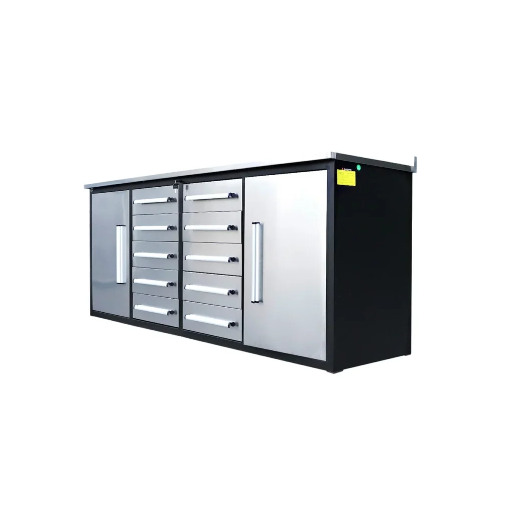 Chery Industrial 7ft Heavy Duty Workbench with 10 Drawers & 2 Cabinets