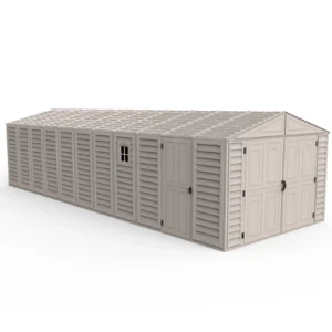Chery Industrial Duramax 10.5′ x 31′ Vinyl Garage with Foundation, 2 Windows & Side Doors Vinyl Storage Shed 15626