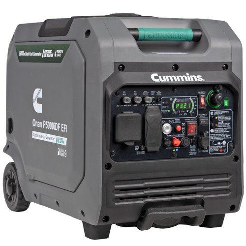 Cummins Onan P5000iDF 5000W EFI Dual Fuel Electric Start Portable Inverter Generator (CARB Compliant)