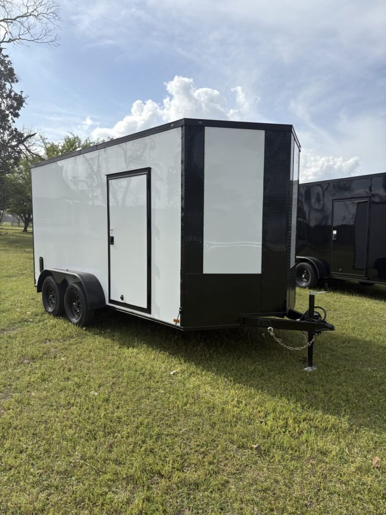Titanium Cargo 7x14 Tandem Axle White Blackout Enclosed Cargo Trailer
