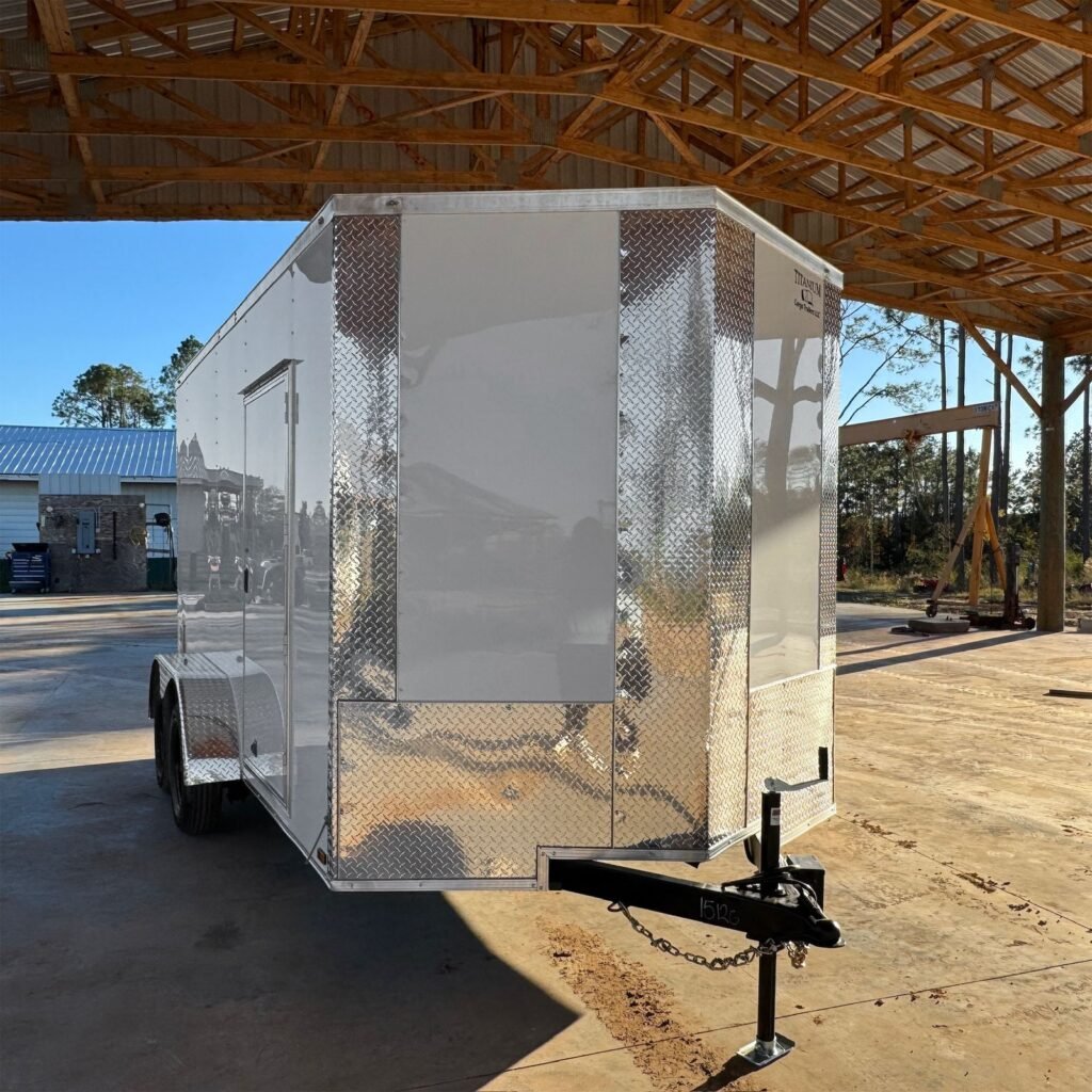 Titanium Cargo 7x14 Tandem Axle White Enclosed Cargo Trailer