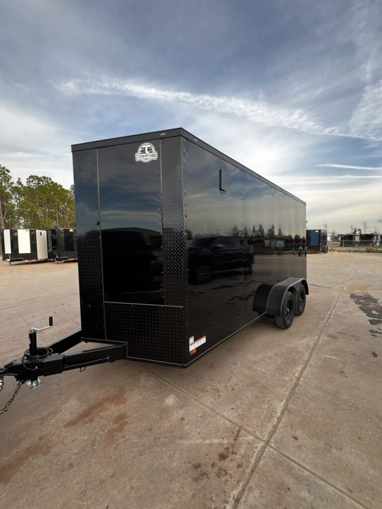 Titanium Cargo 7x16 Tandem Axle Black Blackout Enclosed Cargo Trailer