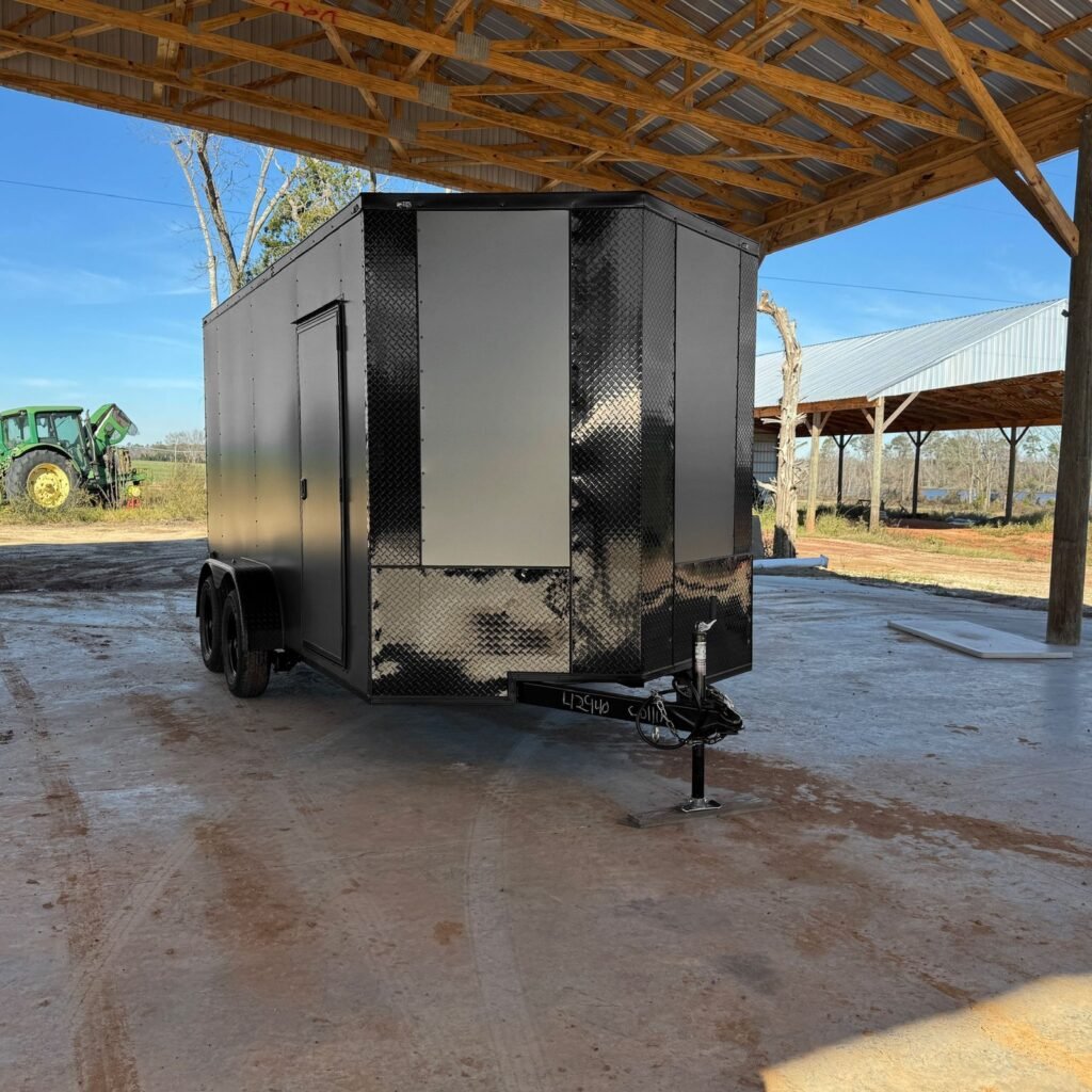 x14 Tandem Axle Charcoal Blackout Enclosed Cargo Trailer – Collins Custom Cargo