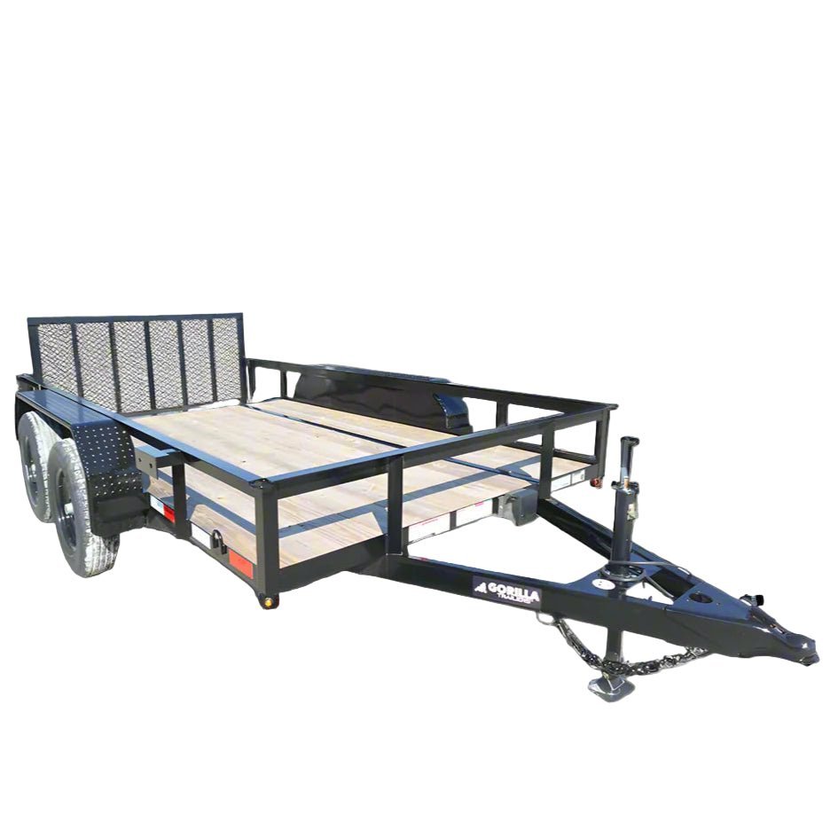 6'4" x 12 Double Axle Utility Trailer Powder Coated Dovetail (2) 3500lb Axles