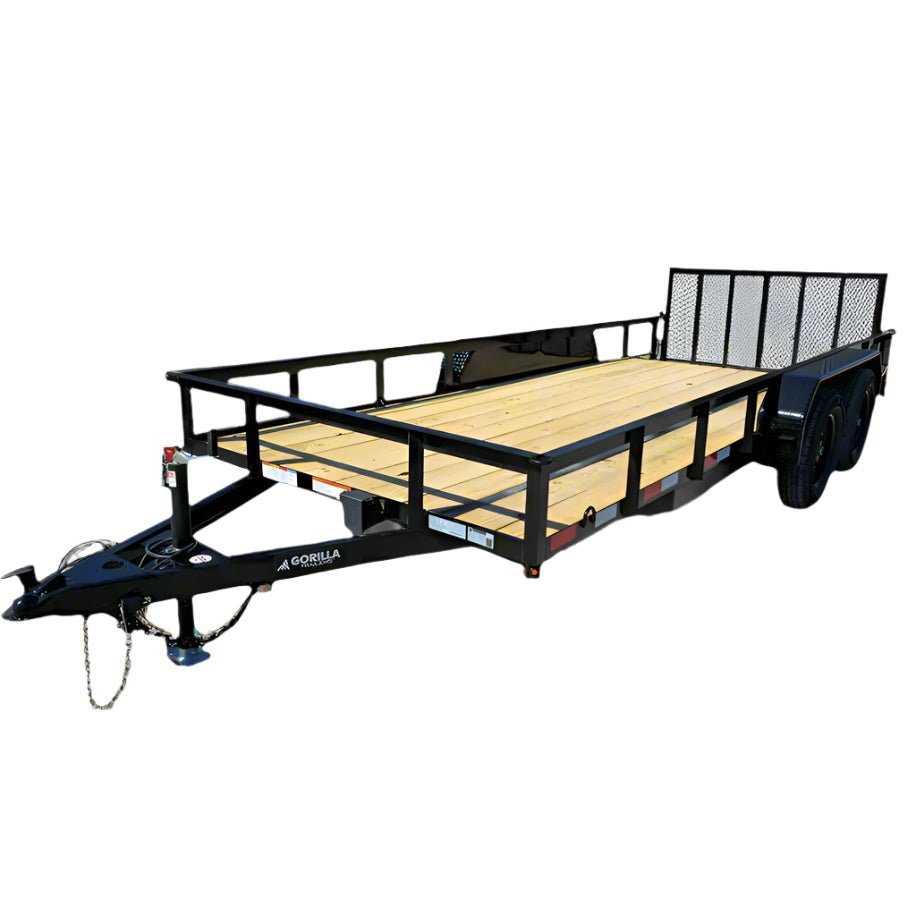 6'4" x 16 Utility Trailer Double Axle Dovetail With Gate Powder Coated (2) 3500lb Axles