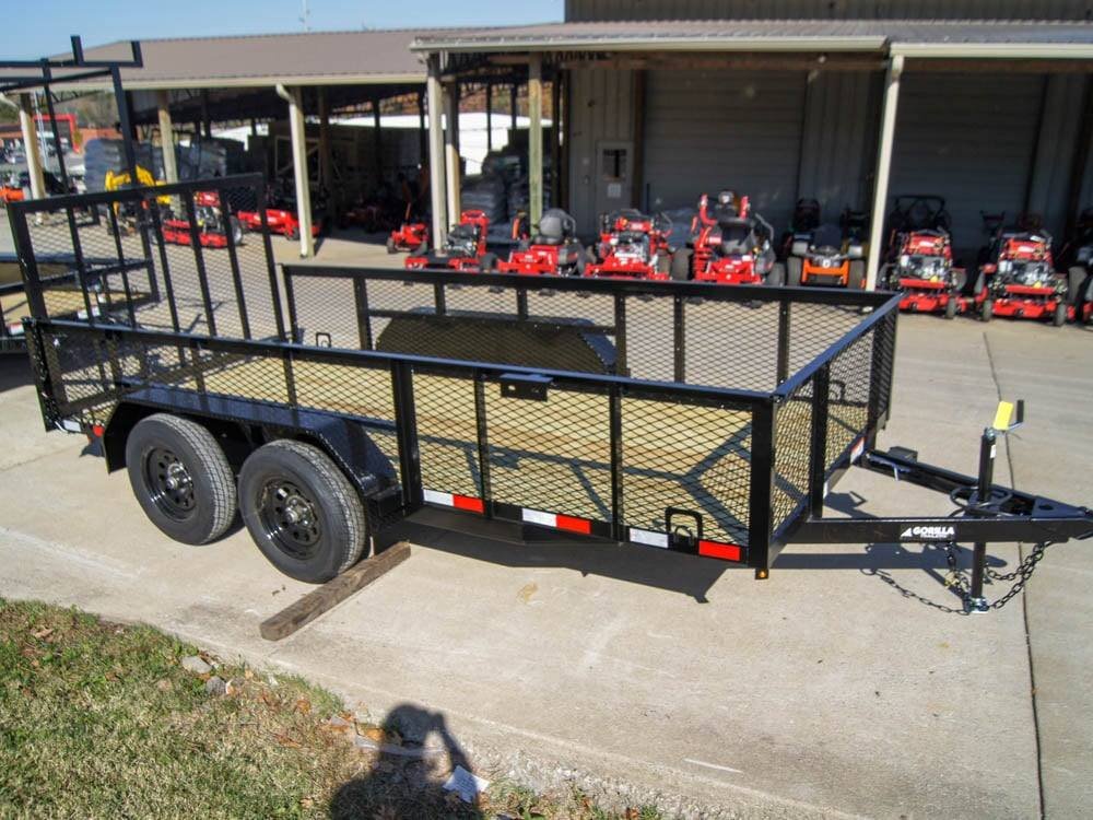 6.4x14 Straight Deck Utility Trailer 2ft Mesh Sides (2) 3500lb Axles 7K GVWR - Image 2