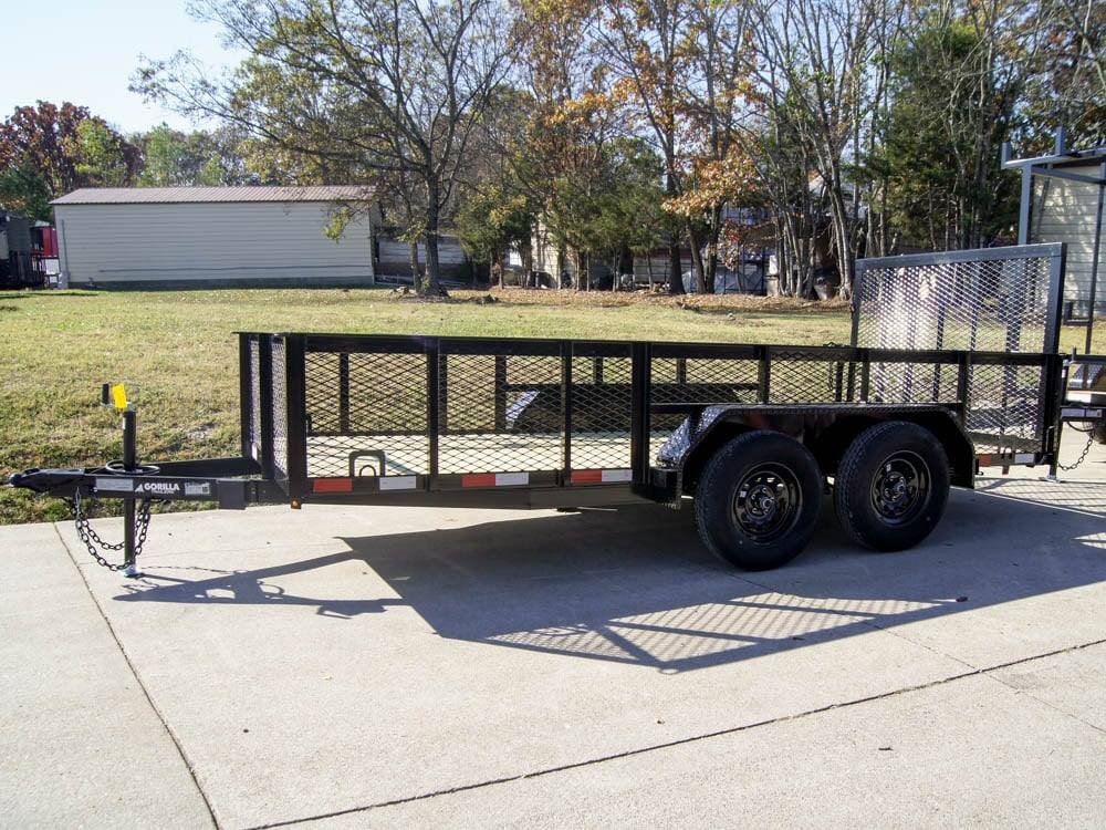 6.4x14 Straight Deck Utility Trailer 2ft Mesh Sides (2) 3500lb Axles 7K GVWR - Image 4