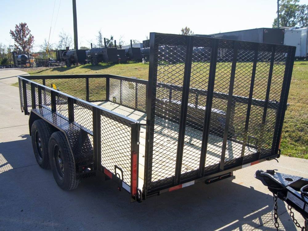 6.4x14 Straight Deck Utility Trailer 2ft Mesh Sides (2) 3500lb Axles 7K GVWR - Image 6