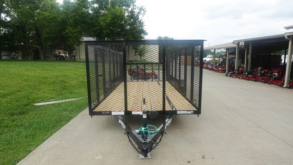 6.4x16 Dovetail Utility Trailer with 4ft Mesh Side (2) 3,500lb Axles