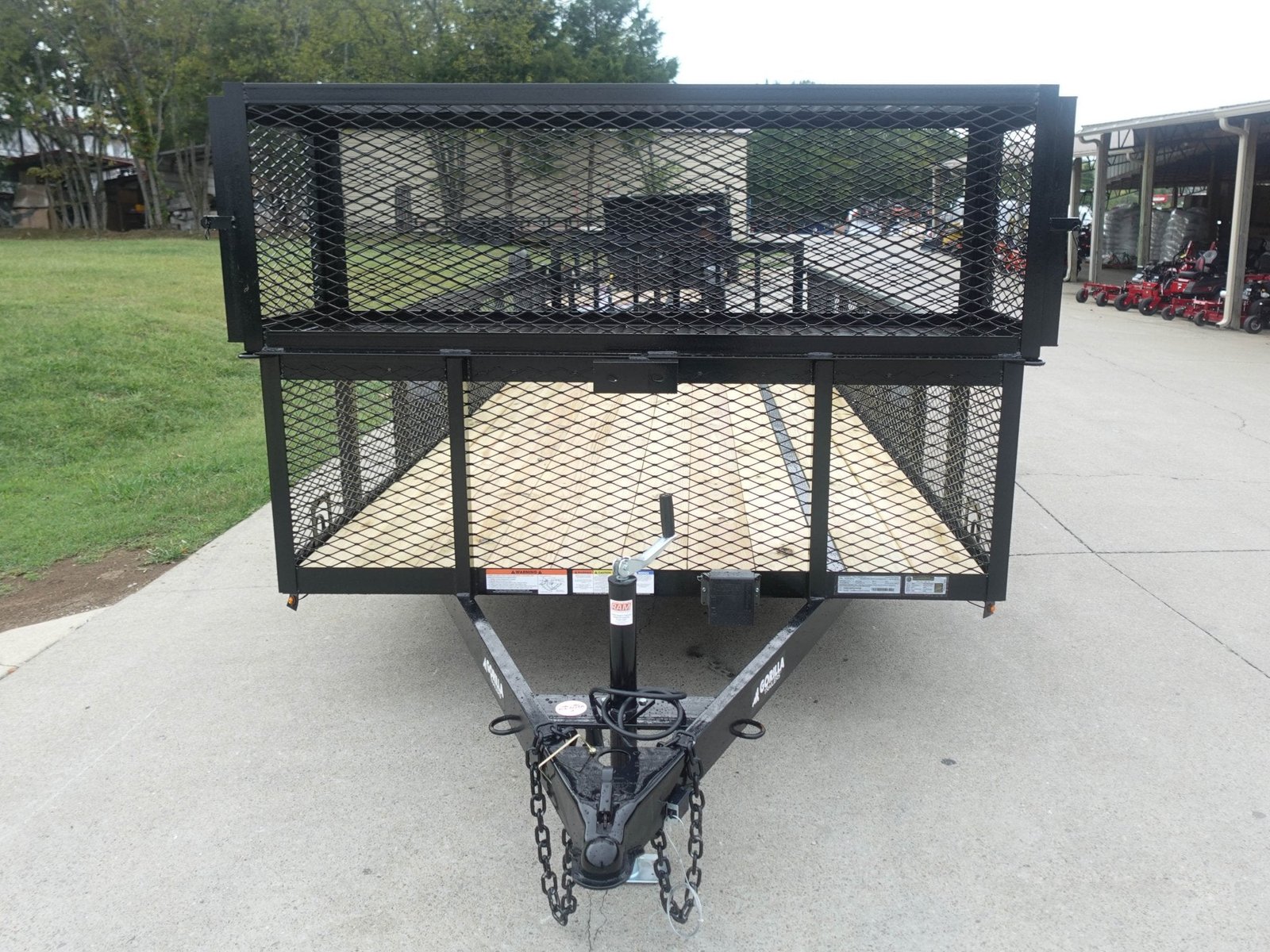 6.4x16 Dovetail Utility Trailer with Front Basket 2ft Mesh (2) 3500lb Axles - Image 3