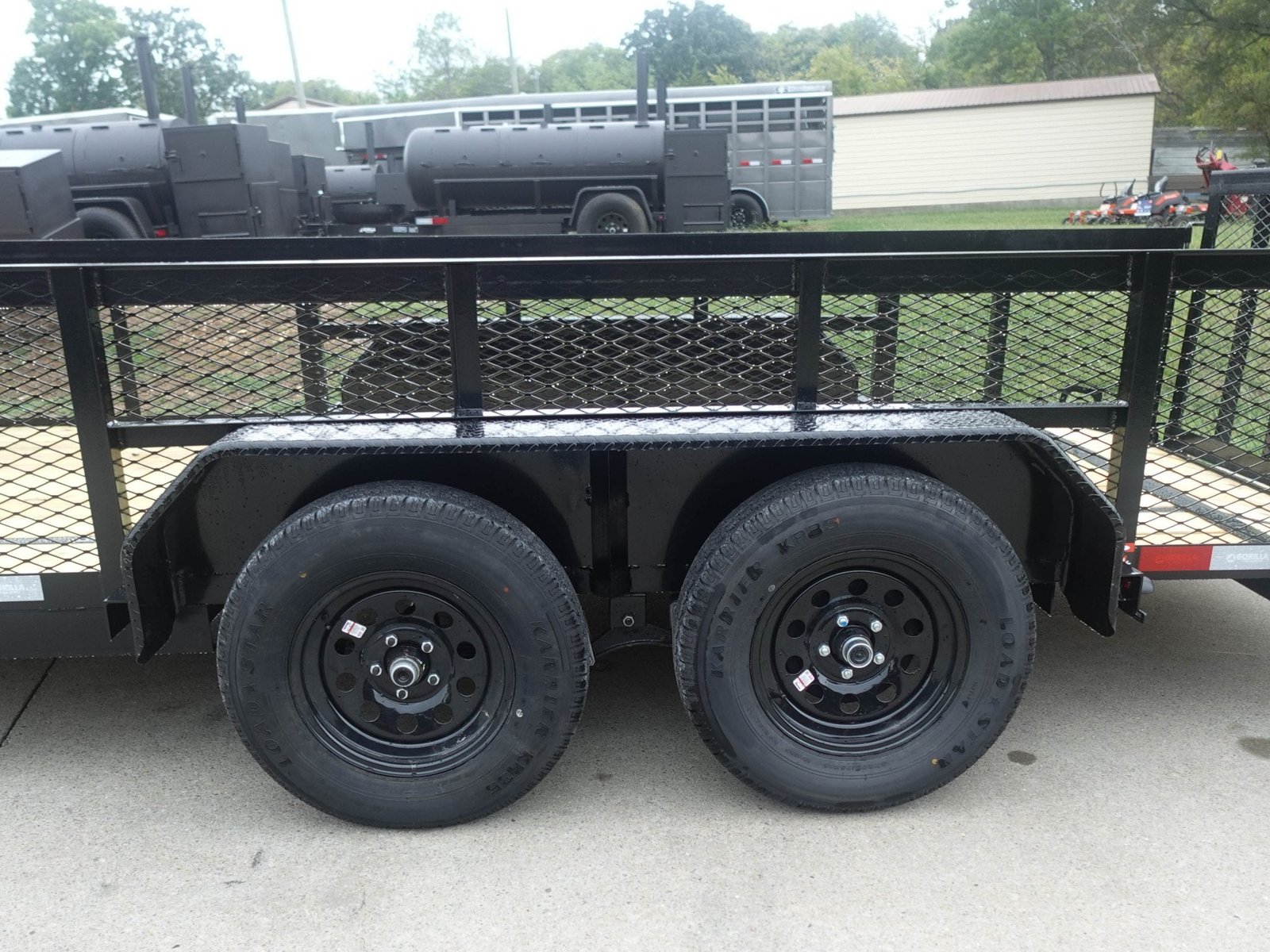6.4x16 Dovetail Utility Trailer with Front Basket 2ft Mesh (2) 3500lb Axles - Image 7