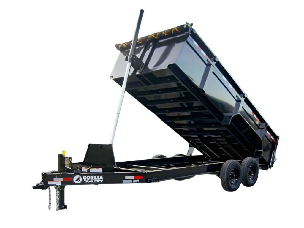 7x16 Gorilla Telescopic IBeam Dump Trailer with 3ft Sides (2) 7K Axles 14k GVWR